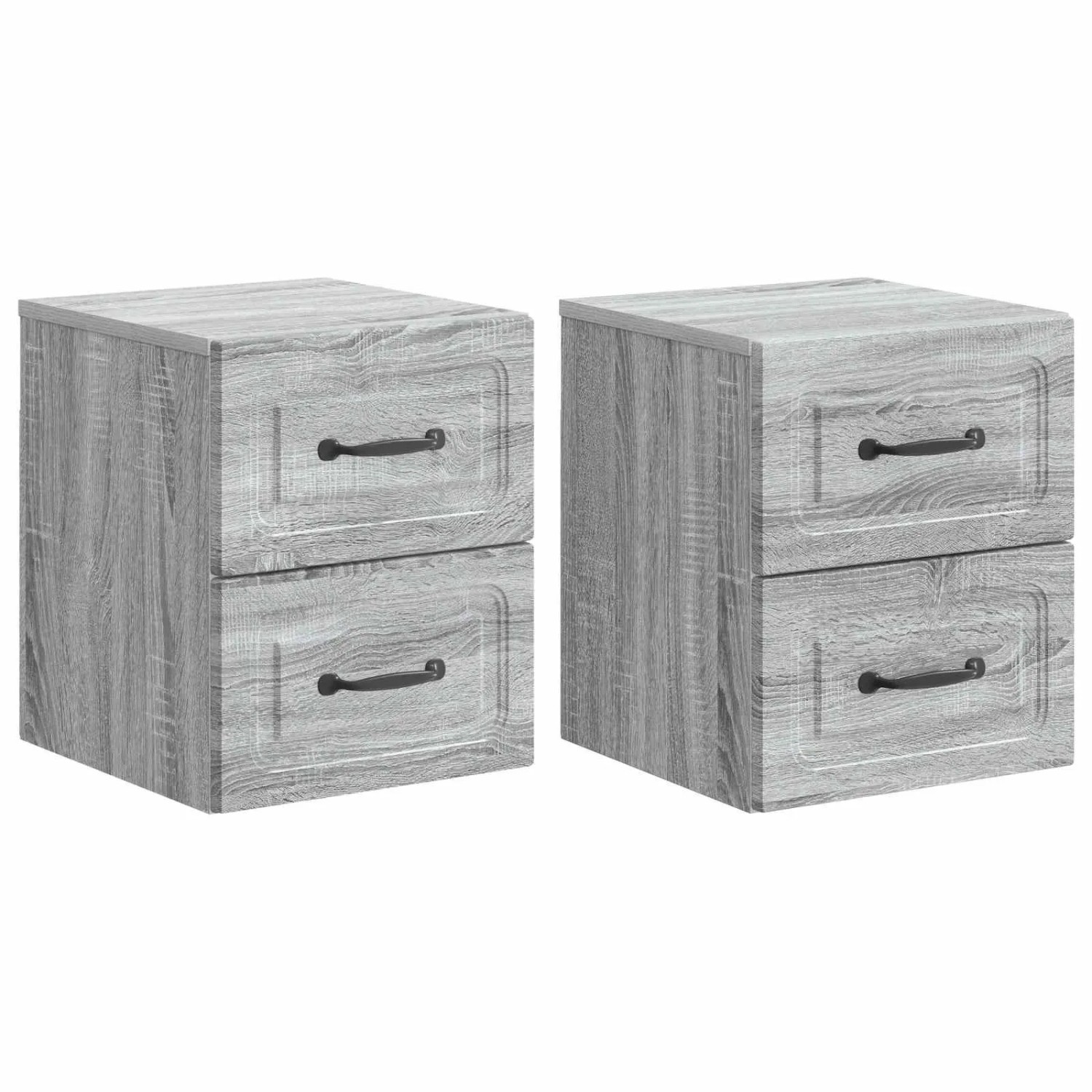 vidaXL Wandmontierter Nachttisch 2 Stk Graues Sonoma 34,5 x 33 x 40 cm 899328
