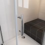 AICA Eckeinstieg Duschkabine 100x100cm mit Schwingtür und Seitenwand, Chromrahmen.