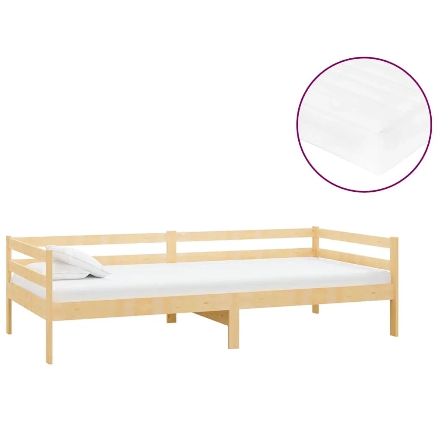 vidaXL Tagesbett mit Matratze 90x200 cm Kiefer Massivholz 3083554