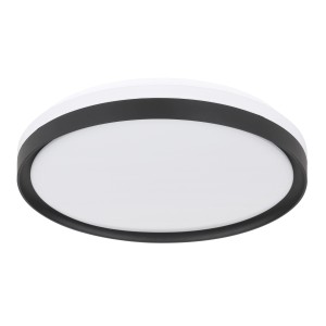 LED-Deckenleuchte Sonny, schwarz/weiß, Ø 39cm, dimmbar mit Fernbedienung.