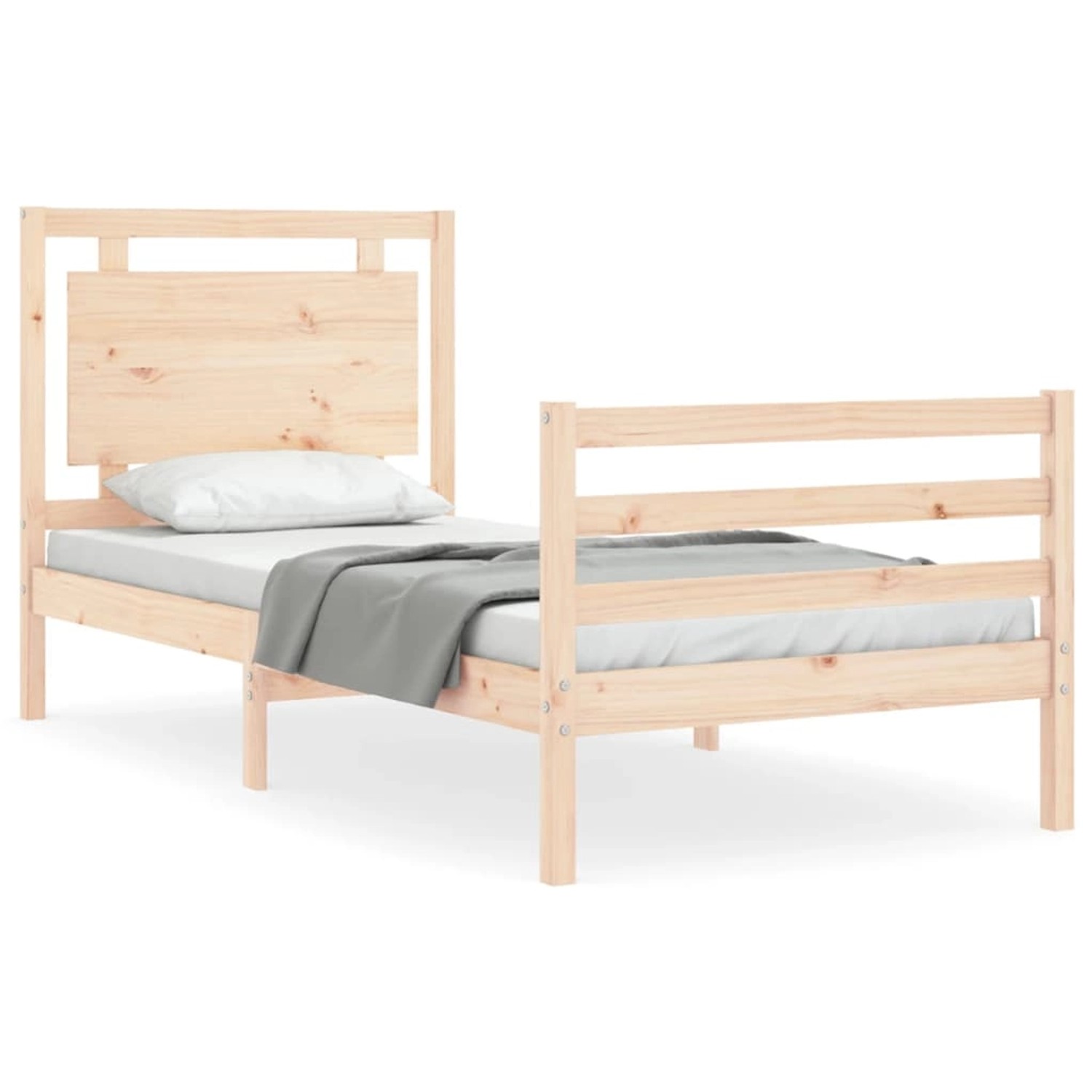 vidaXL Massivholzbett mit Kopfteil 100x200 cm 3194041 günstig online kaufen