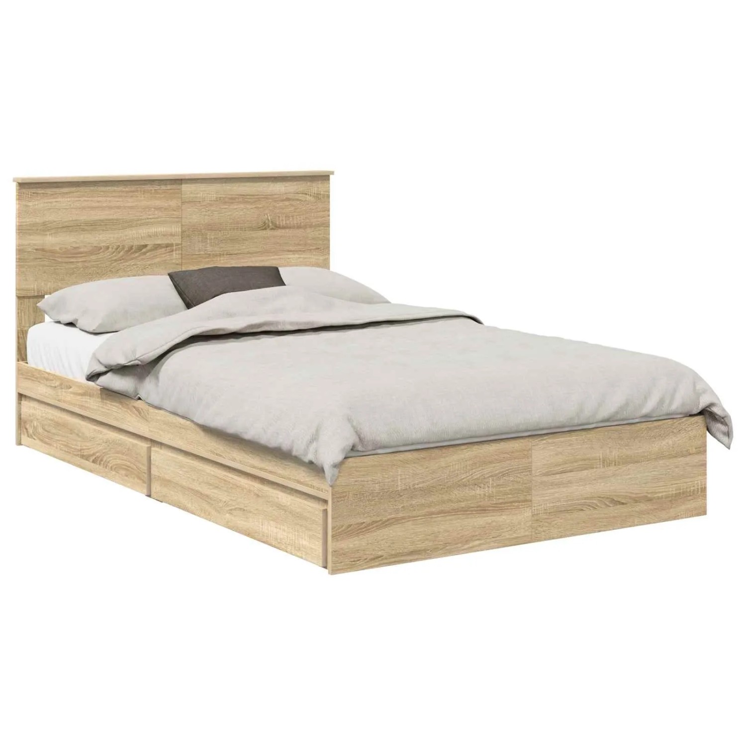 vidaXL Stauraumbett Sonoma-Eiche 120 x 190 cm Holzwerkstoff 3408475 günstig online kaufen