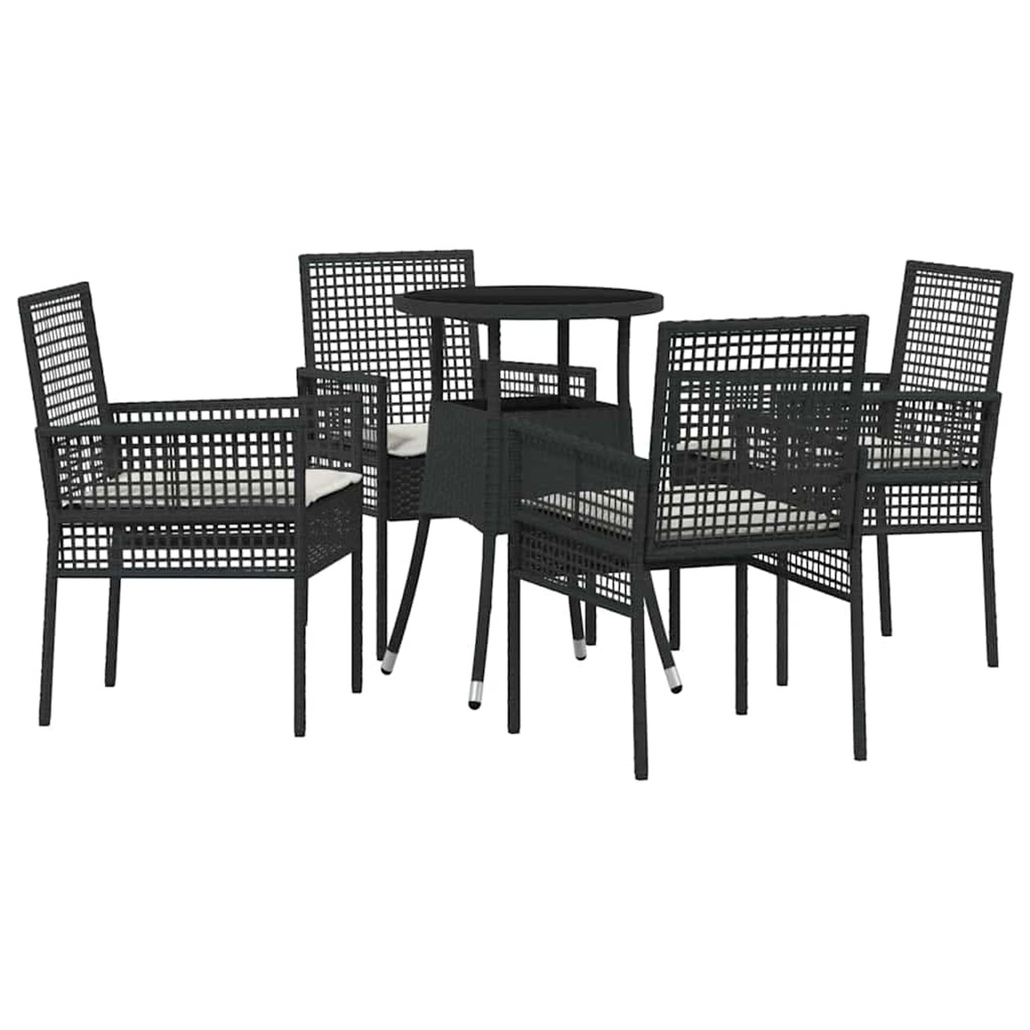 vidaXL Garten Essgruppe 5-Tlg Schwarz Poly Rattan 3334942 günstig online kaufen