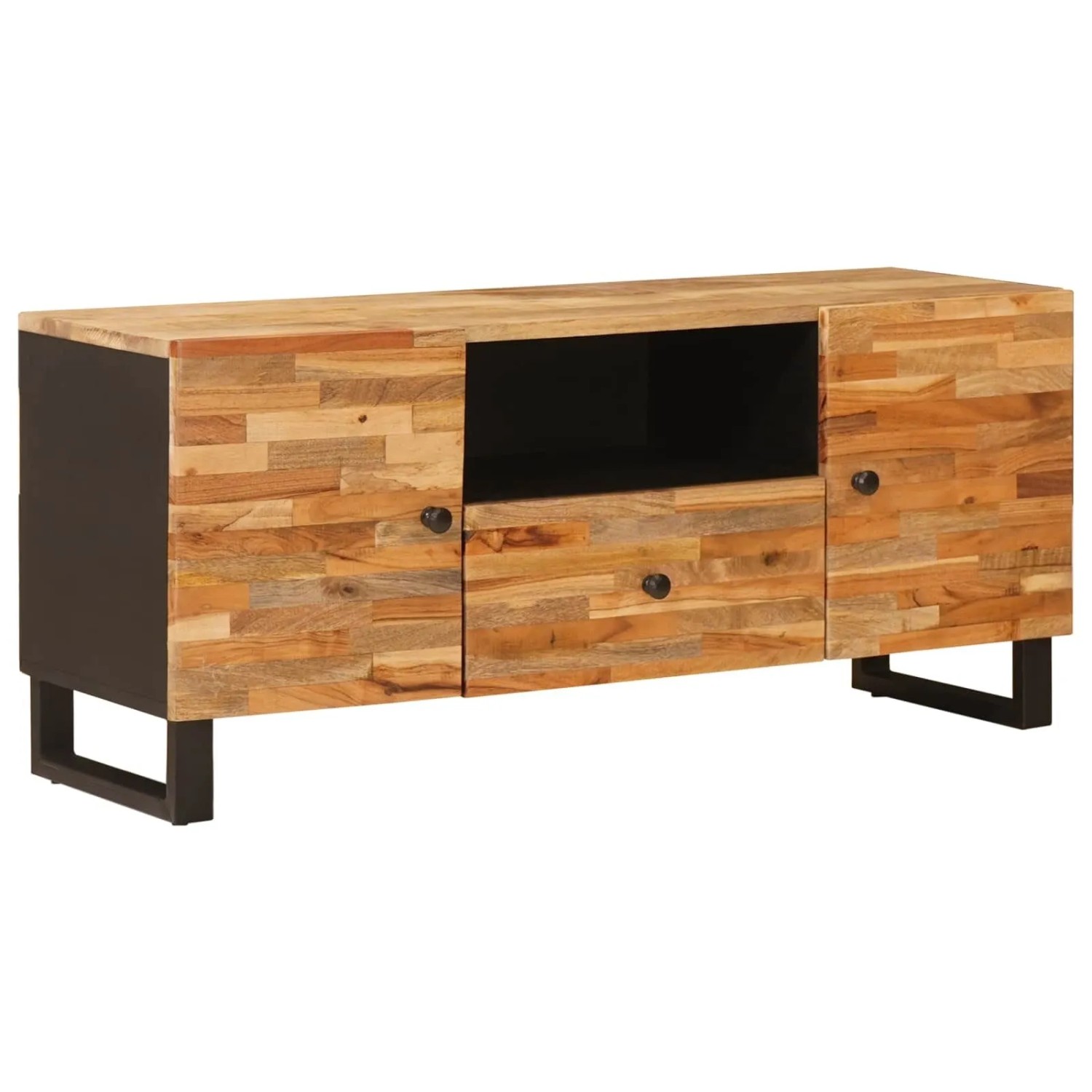 vidaXL TV-Schränk mit Regal Braun 105 x 33 x 46 cm Massivholz Mango 4018310 günstig online kaufen