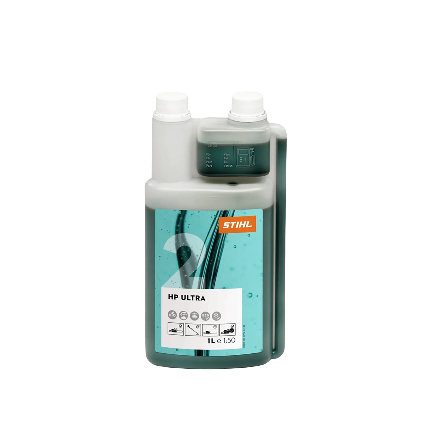 Stihl Zweitaktmotorenöl HP Ultra Dosierflasche 1 l Orange-Grau