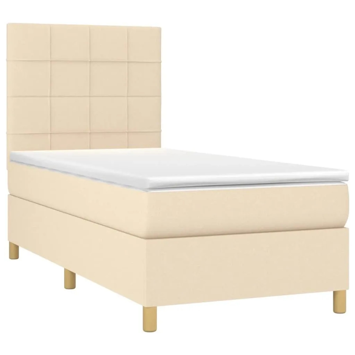 vidaXL Boxspringbett mit Matratze Creme 100x200 cm Stoff 3142318 günstig online kaufen