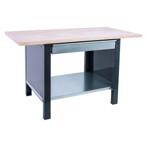 PROREGAL Werkbank BUFFALO WOOD Mit 1x Schublade HxBxT 86,5x150x75cm Traglast 1000kg Anthrazit