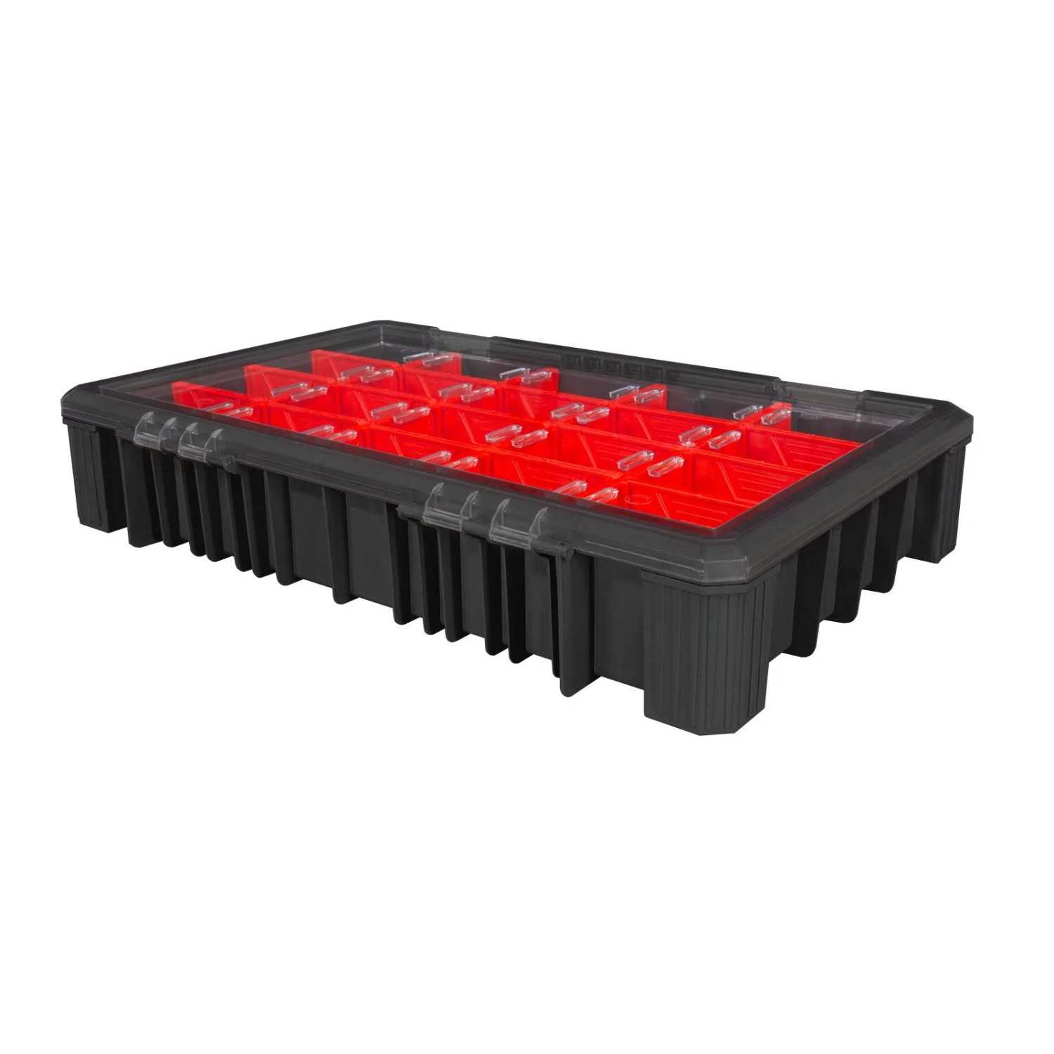 PROREGAL Sortierkasten 20 Fächer HxBxT 11x39x60cm Schwarz/Rot