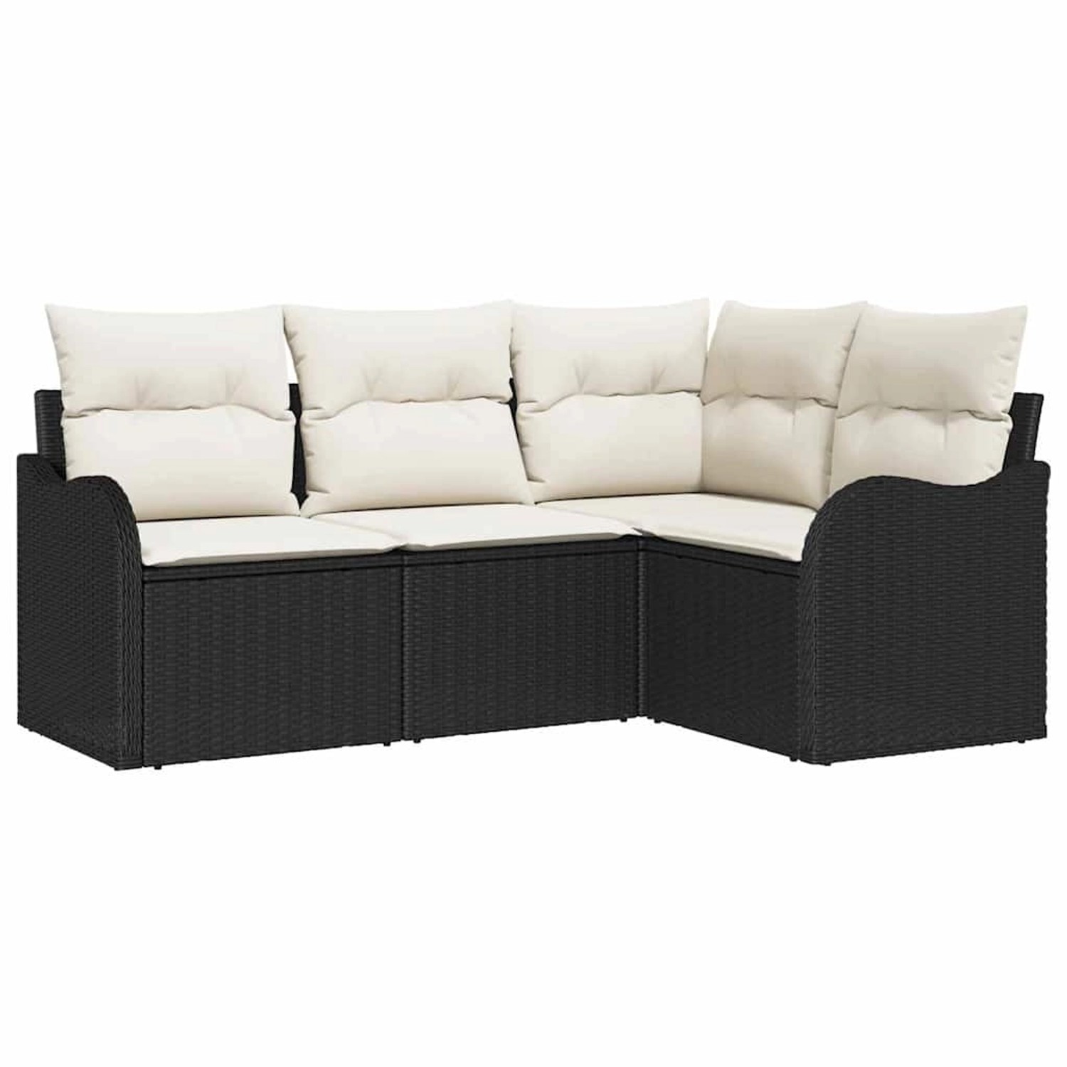 vidaXL Garten-Sofa-Set mit Kissen 4-Tlg Schwarz Poly Rattan 3354346 günstig online kaufen