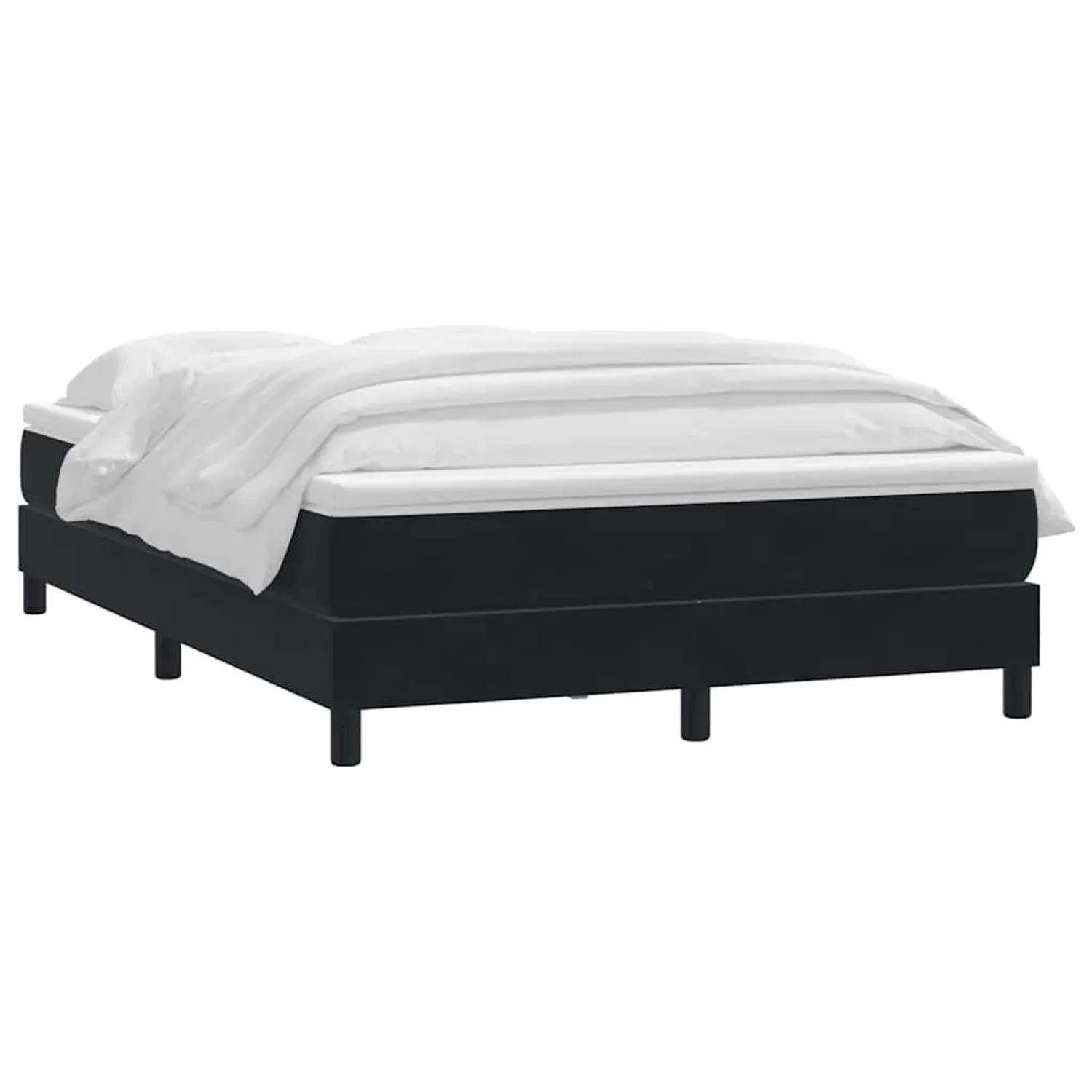 vidaXL Boxspringbett mit Matratze Schwarz 140x210 cm Samt 3315923 günstig online kaufen