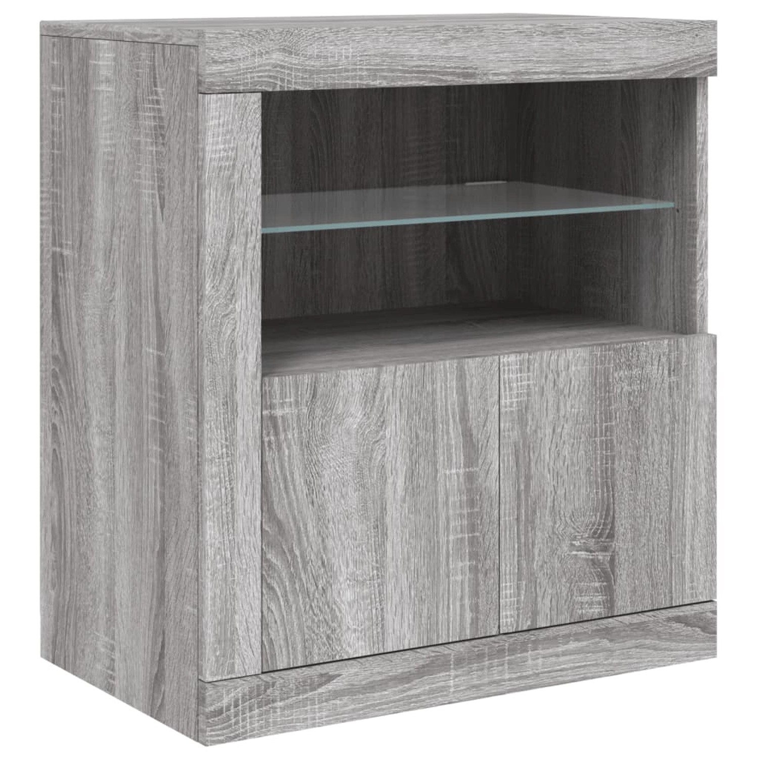 vidaXL Sideboard mit LED-Leuchten Grau Sonoma 60,5x37x67 cm 836621 günstig online kaufen