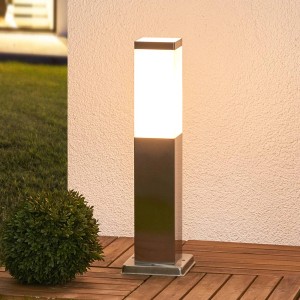 Lindby Außenleuchte Lorian 9972063 Spritzwassergeschützt Modern in Alu aus Edelstahl 1-flammig E27