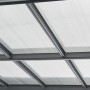 Detailaufnahme des lichtdurchlässigen Dachs vom Juskys Carport 5x3 m in Dunkelgrau.