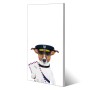 Magnettafel mit Jack Russel als Postbote, 37x78cm, silberne Magnetwand für Notizen & Fotos.