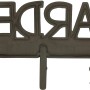 Wandhaken mit Schriftzug "Garden" aus Gusseisen, 3 Haken für Gartendekoration.