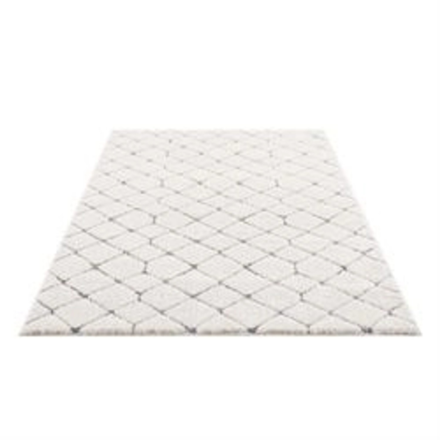 payé Teppich Nara-4497 Hochflor 120x170 cm Creme-Grau Boho-Rautenmuster günstig online kaufen