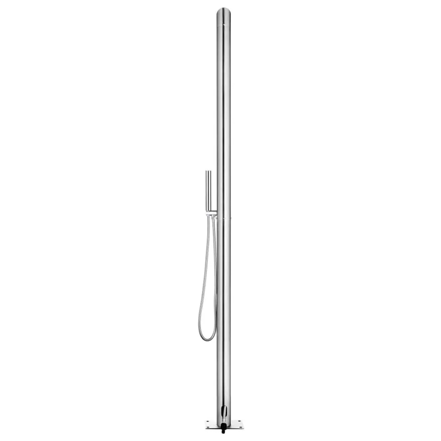 vidaXL Gartendusche mit Grauer Bodenplatte 225 cm Edelstahl 3070785_6