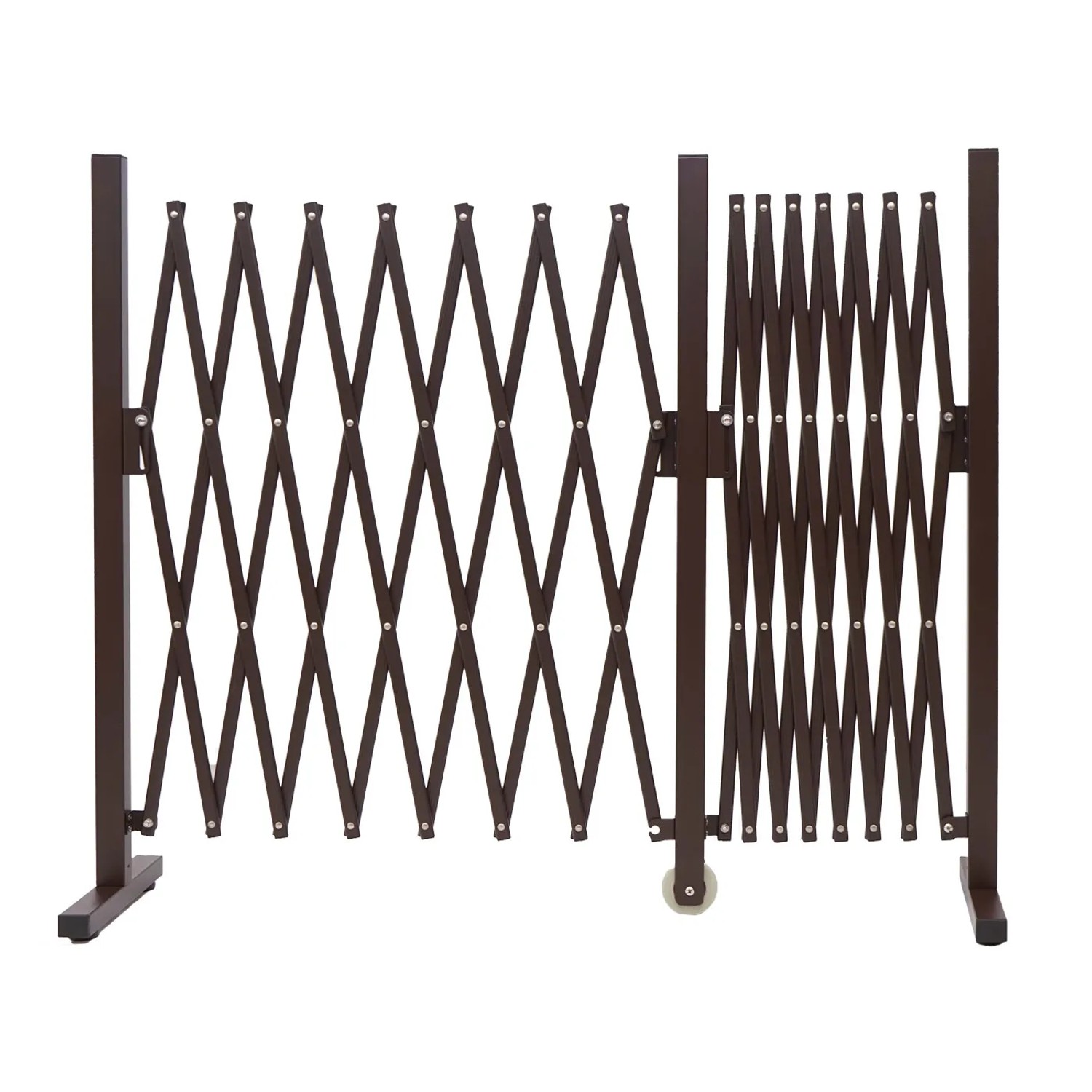 Braunes MCW Absperrgitter ausziehbar von 52-400cm, ideal als Gartenzaun oder Schutzgitter.