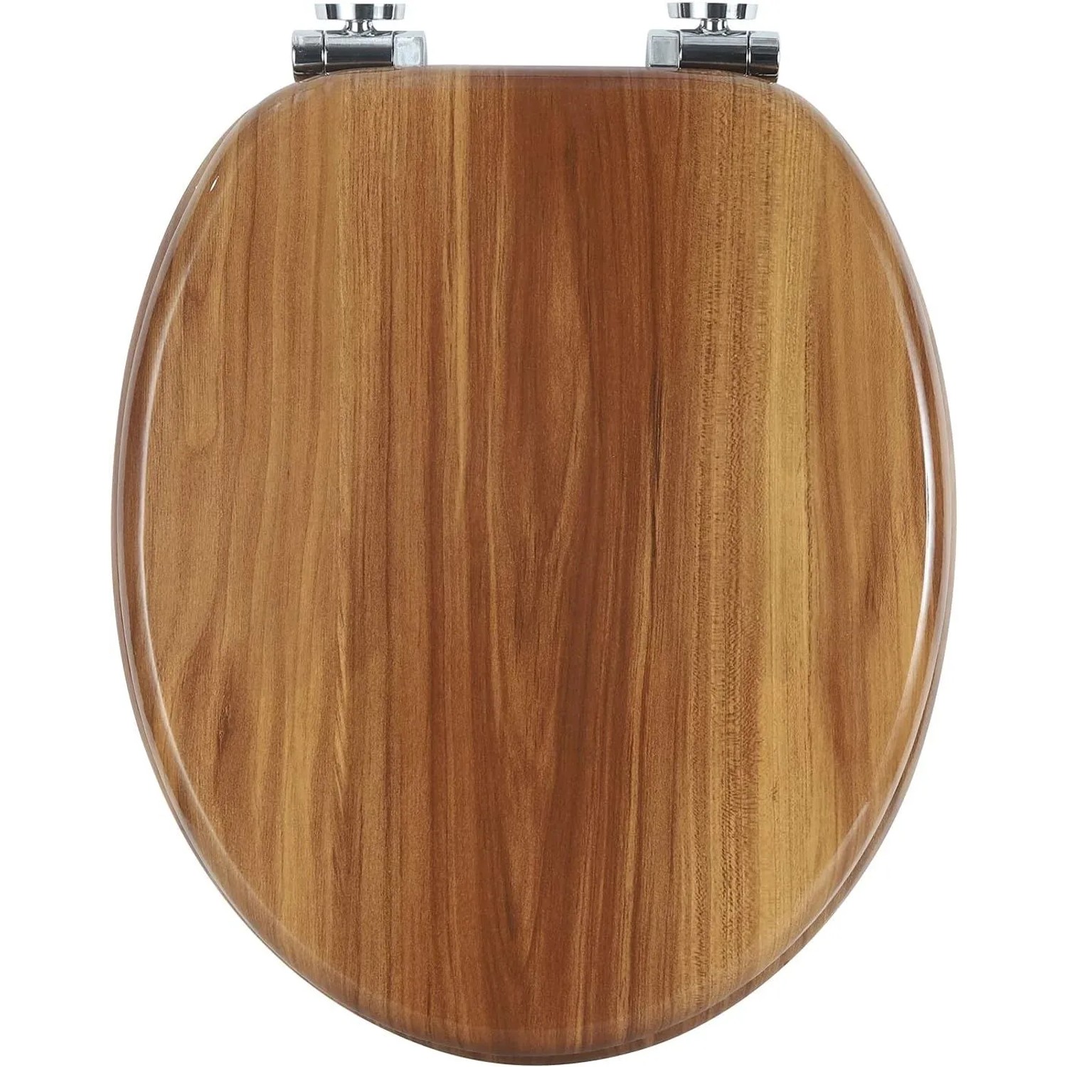 WOLTU WC-Sitz mit Absenkautomatik MDF Holzkern Softclose Scharnier Oval