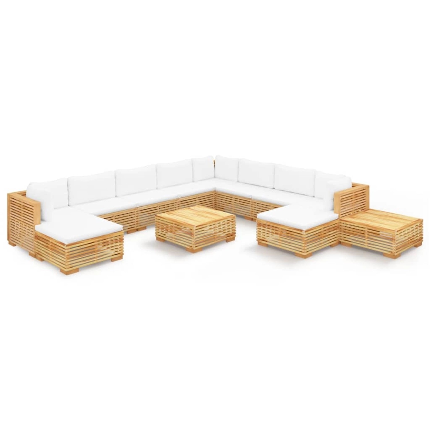 vidaXL 12-tlg Garten-Lounge-Set mit Kissen Massivholz Teak Modell 2 günstig online kaufen