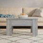Grauer Couchtisch Sonoma 79x49 cm aus Holzwerkstoff im Wohnzimmer.