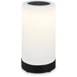 Brilo Akku-Tischleuchte Lama, schwarz, 3W. Dekoleuchte mit warmweißem Licht und Touchdimmer.