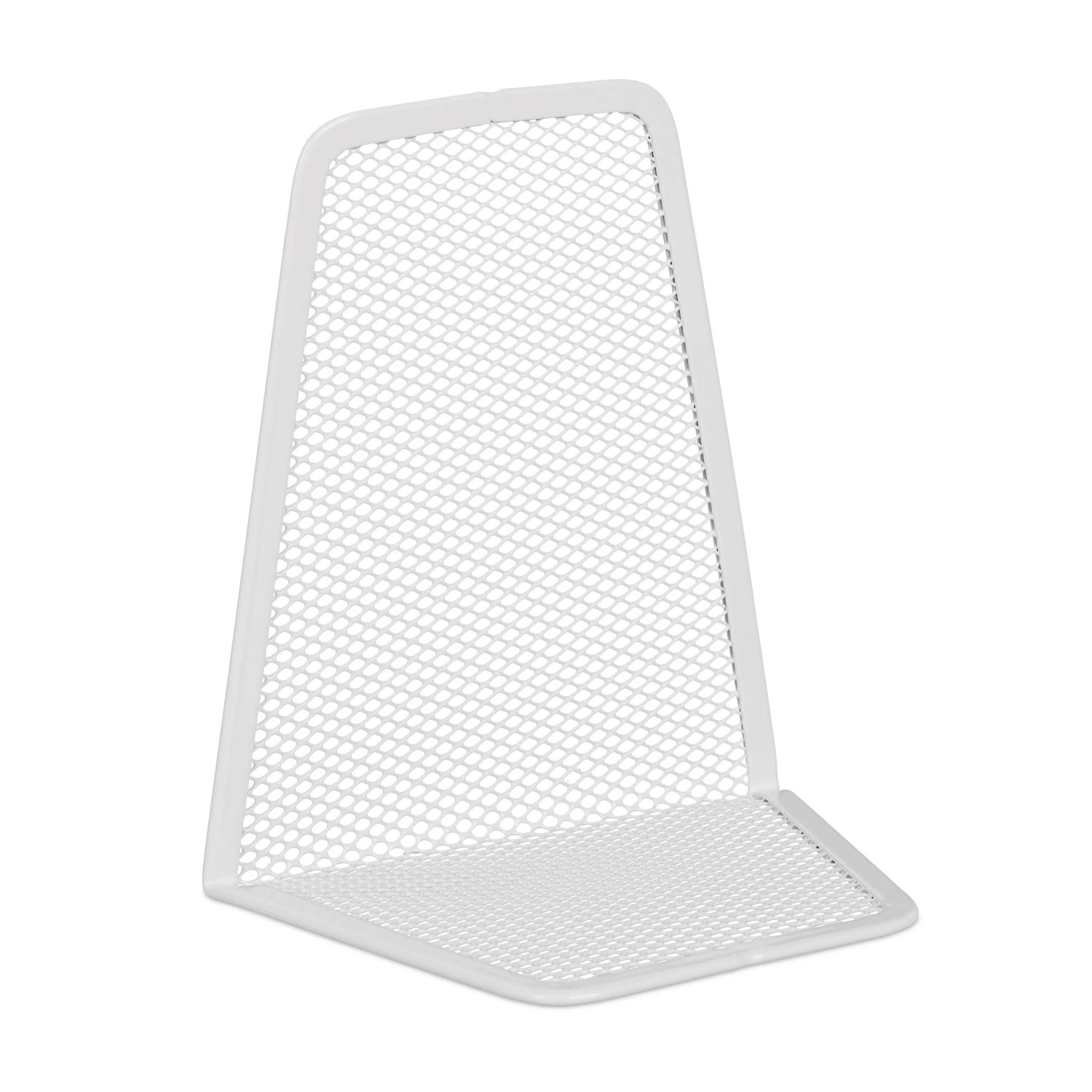 Relaxdays Buchstütze Stahl Weiß 2er Set 14 cm x 12 cm x 9 cm 60 g