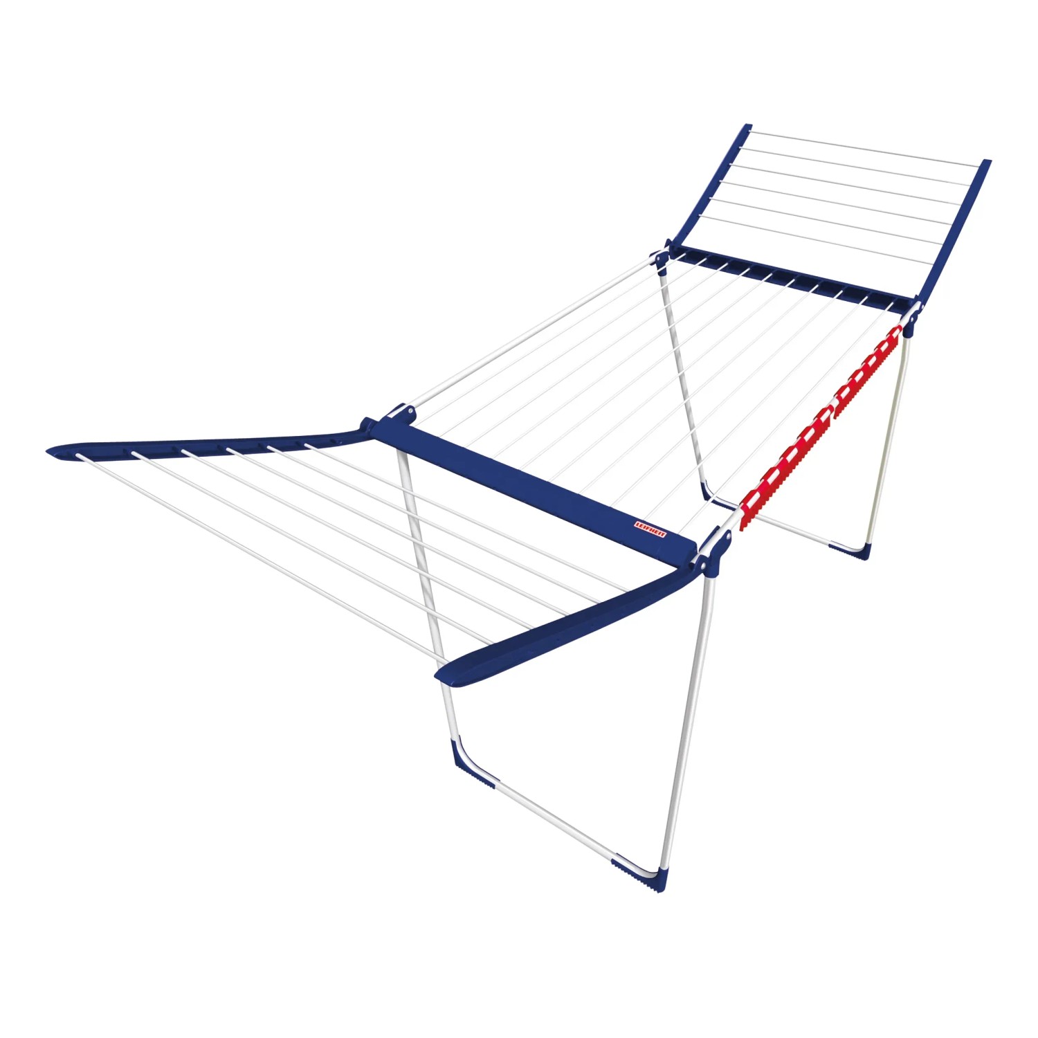 Leifheit Wäscheständer Pegasus 150 Solid Slim, schmaler Flügelwäscheständer mit 15 m Trockenlänge.