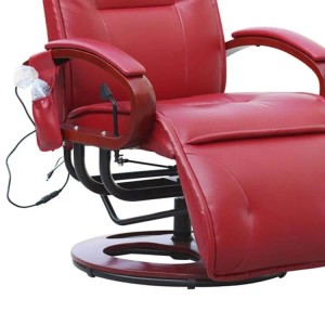 Berlinlodge Relaxliege Athene Mit Massagefunktion HxBxT 118x69x143 cm Mit Massage Leder Rot Relaxsessel Massagesessel