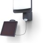 Lutec LED-Solarwandleuchte Sunshine, anthrazitfarbene Außenleuchte mit Bewegungssensor und Solarmodul.
