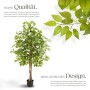 Künstlicher Ficusbaum Fida, 160 cm hoch, detailgetreu und naturgetreu im Topf.