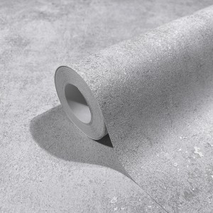 Marburg Vliestapete in Betonoptik, Grau, Anthrazit und Metallic Struktur, aufgerollt.