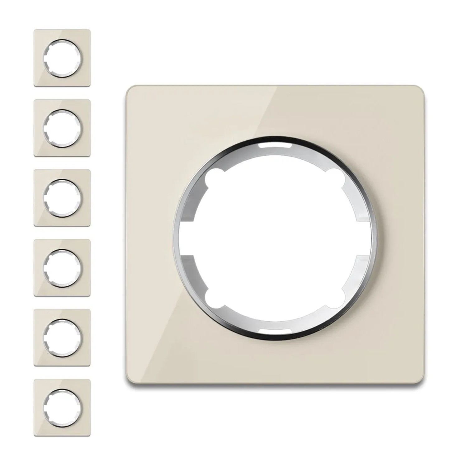OneKeyElectro 7x Garda Glas Abdeckrahmen Set Beige