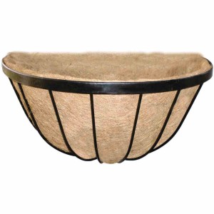 Siena Garden Wandampel aus Metall mit Kokoseinlage, 35x17x18,5 cm, für Blumen und Kräuter.