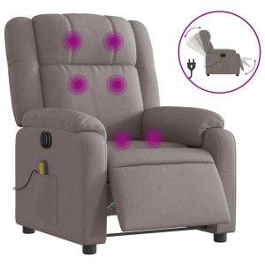 vidaXL Massagesessel Elektrisch Taupe Stoff 3205198