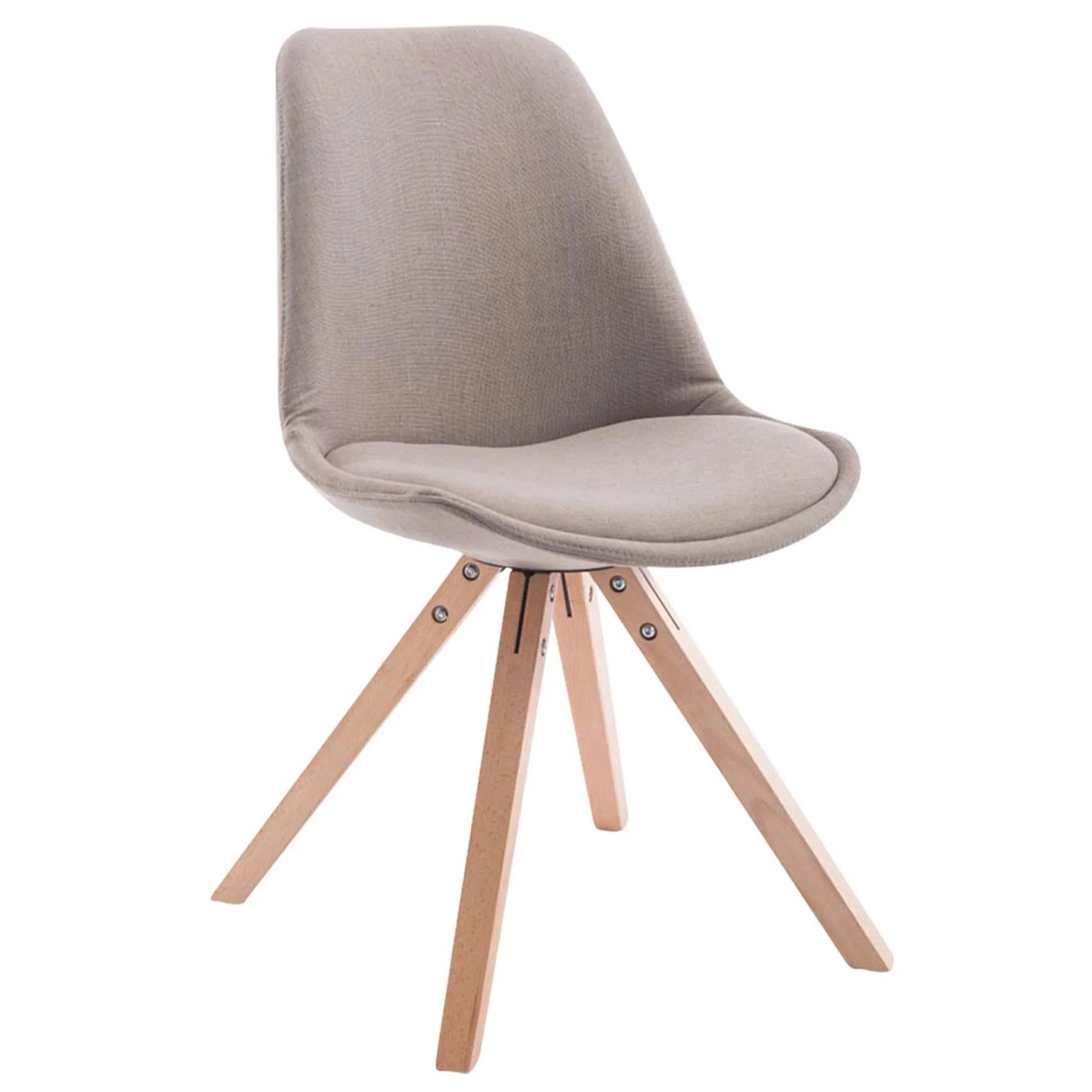 DELUKE Besucherstuhl SYDNEY Stoff Taupe 48x56x84cm Konferenzstuhl Wartezimmerstuhl Bürostuhl