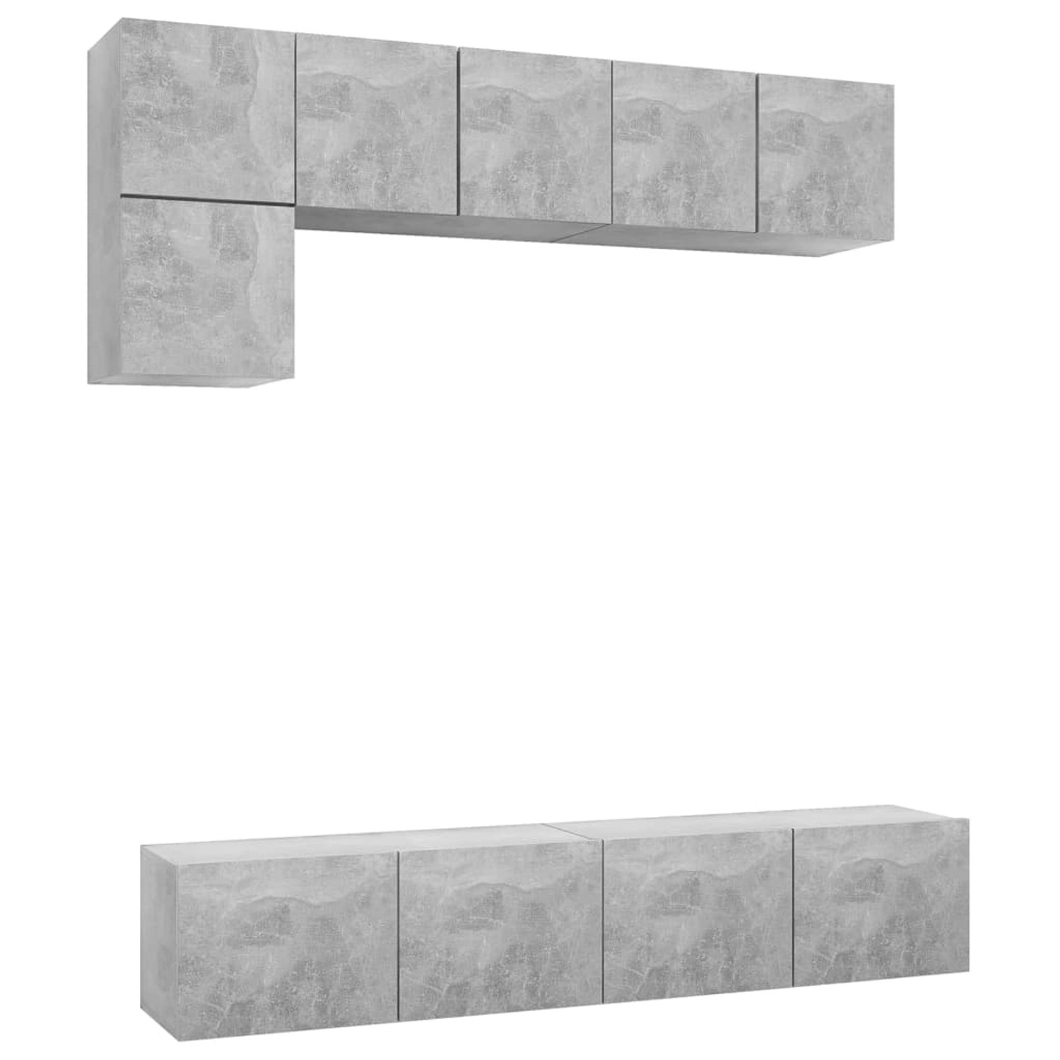 5-tlg. Tv-schrank-set Betongrau Spanplatte günstig online kaufen
