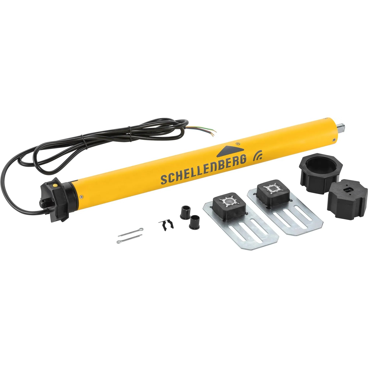 Schellenberg Rollladenmotor Plus Maxi 10 Nm mit Zubehör für Rollladenantriebe.