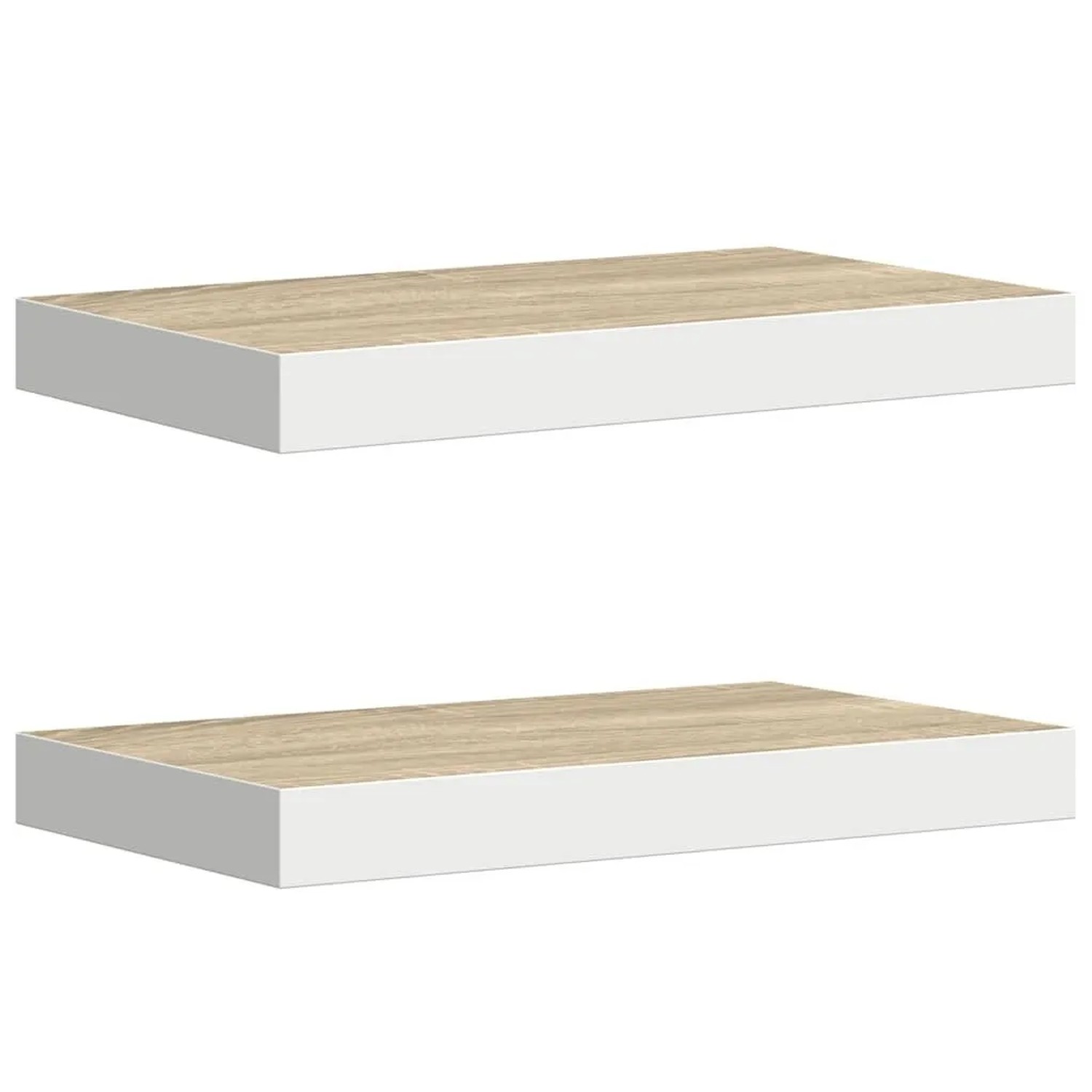 vidaXL Schweberegale 2 Stk Eichen-Optik und Weiß 40x23x3,8 cm MDF 326571