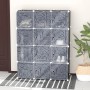HOMCOM DIY Kleiderschrank, schwarz/weiß, mit 12 Fächern und 2 Kleiderstangen. Anpassbarer Kunststoff-Metall-Schrank.