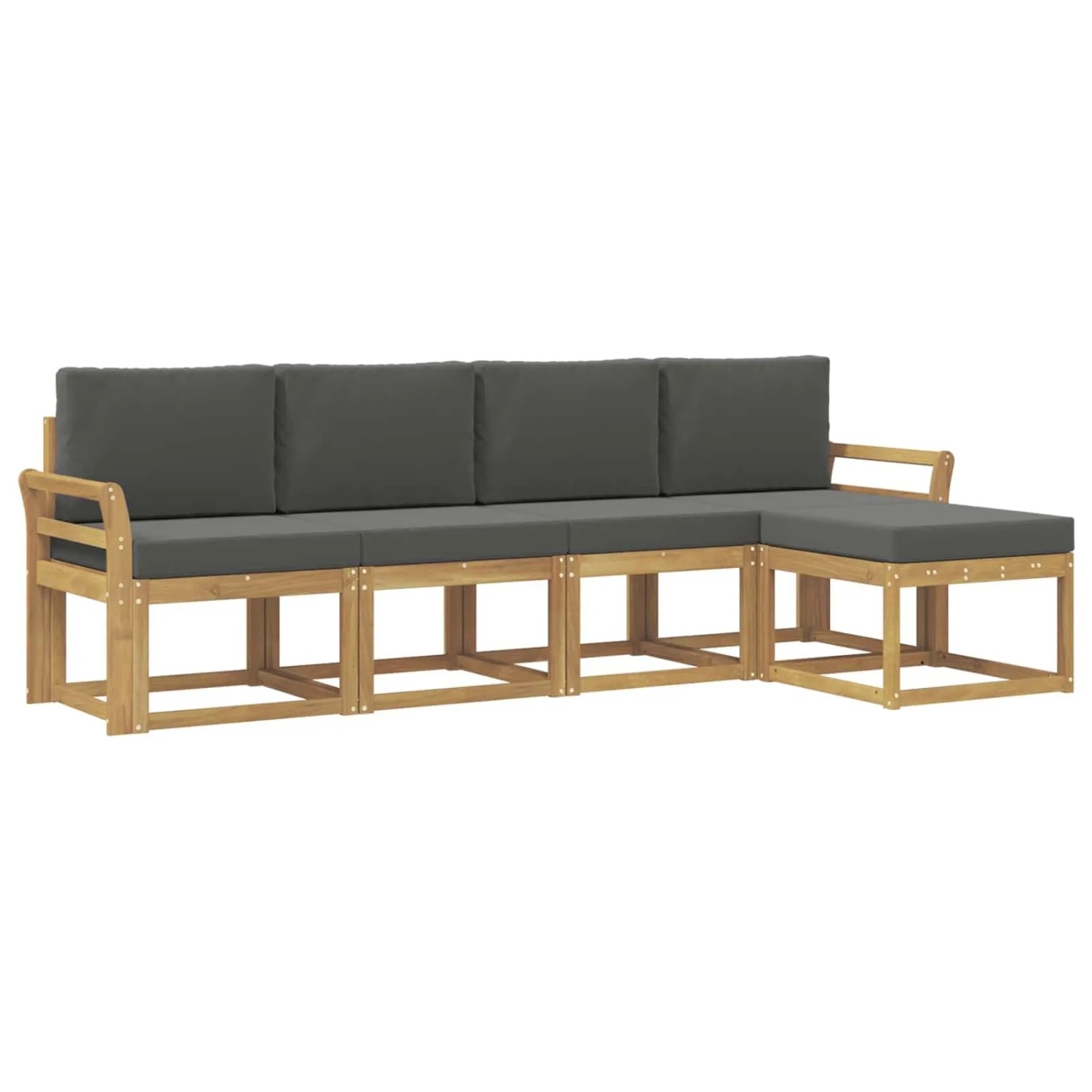 vidaXL Outdoor-Sofagarnitur mit Kissen 5-Tlg Weiß und Anthrazit 3387491