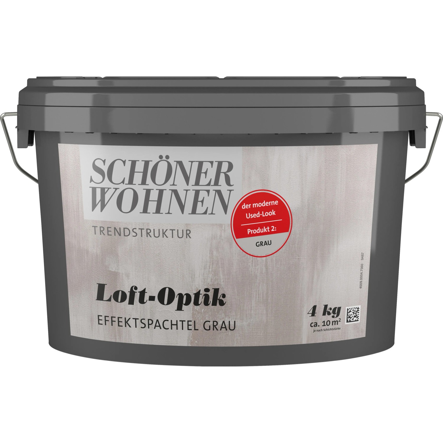 Schöner Wohnen Trendstruktur Loft-Optik Grau 4 kg