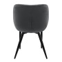 Rückansicht: ML-Design Esszimmerstuhl, 6er Set, anthrazitfarbener Samt, schwarze Metallbeine.