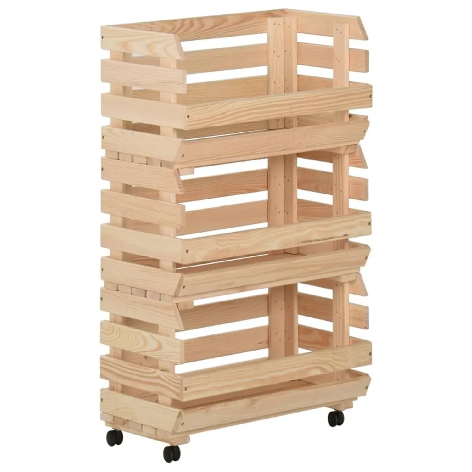 vidaXL Gemüsewagen 37x30x80 cm Massivholz Kiefer 327325