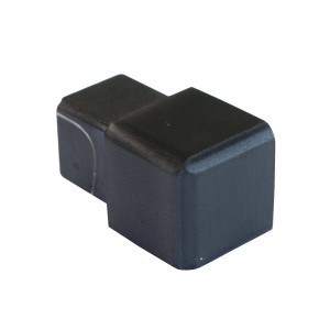 Endstück für Dalsys Quadratprofil Fliesenschiene, 12,5mm, Edelstahl, Schwarz gebürstet.