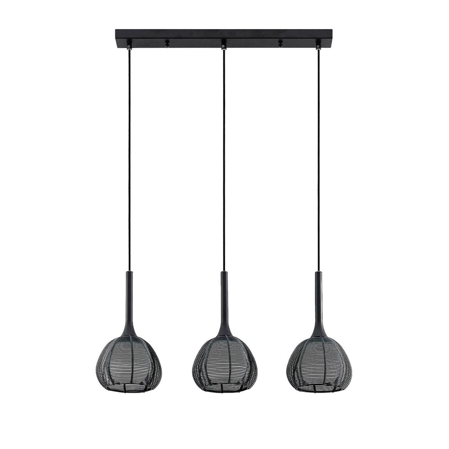 Lucande Pendelleuchte Tetira 9920007 Modern in Schwarz aus Metall 3-flammig günstig online kaufen