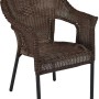 Brauner Merxx Stapelsessel Ravenna, 2er-Set für Garten/Balkon mit Kunststoffgeflecht und Aluminiumgestell.