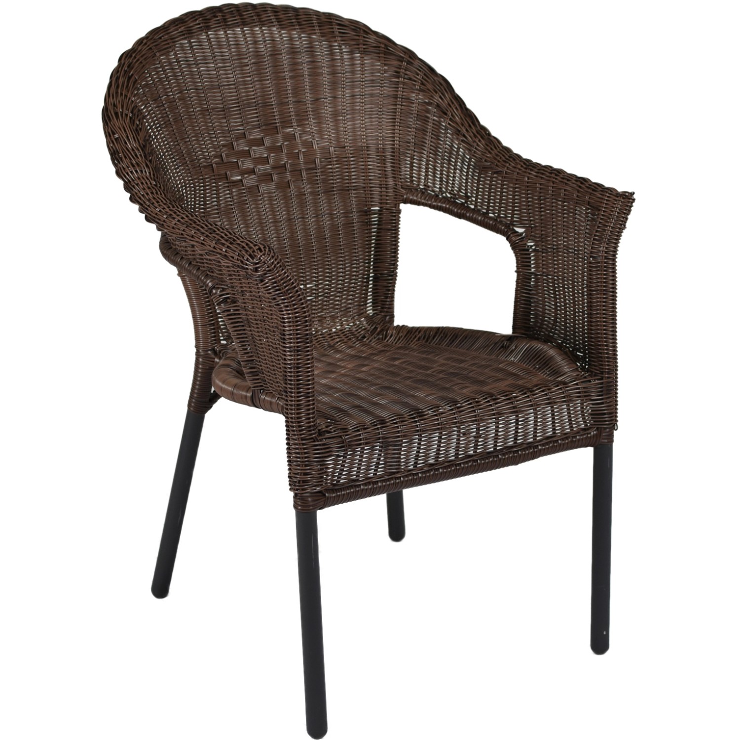 MERXX Gartensessel Ravenna, (2er Set), Polyrattan, stapelbar, braun