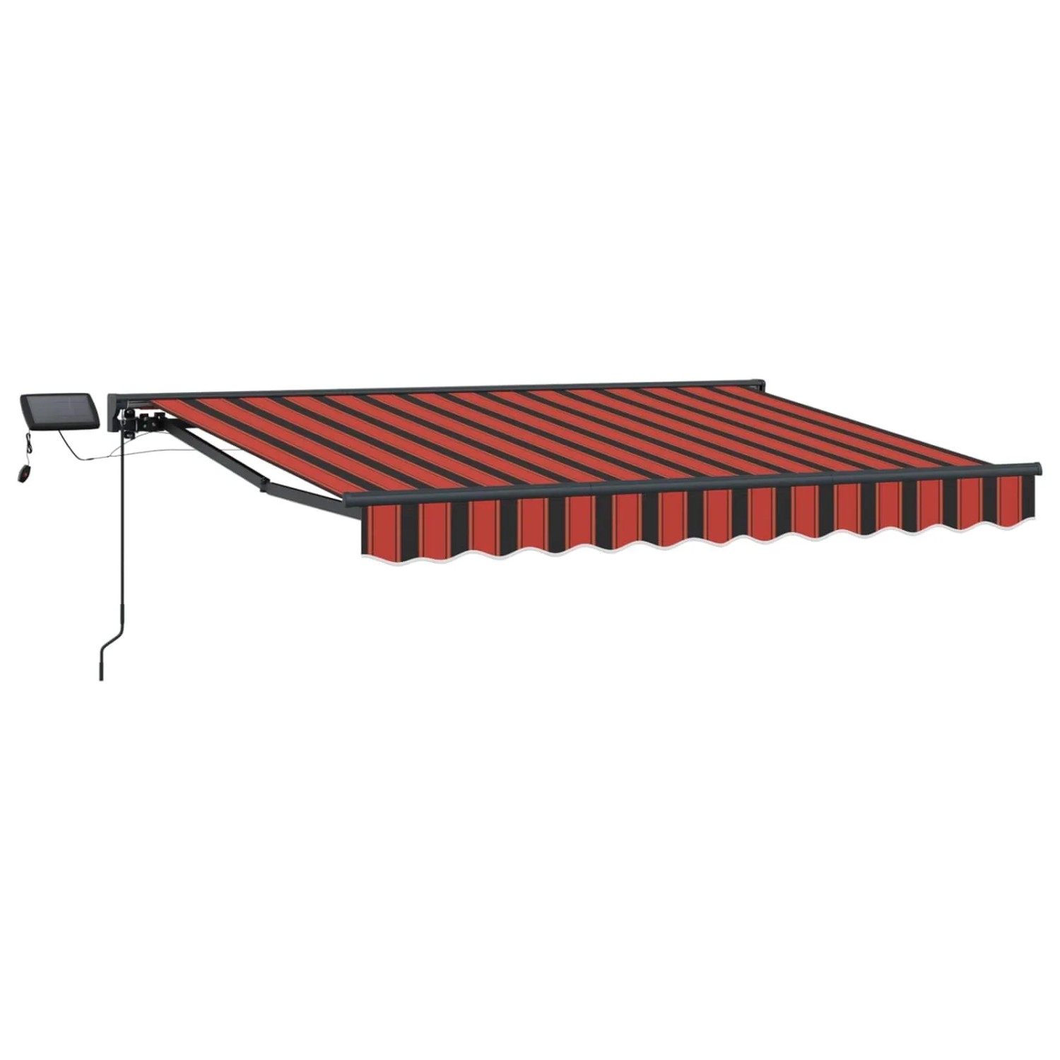 vidaXL Manueller Markisenrahmen mit LEDs Orange und Schwarz 2,5 x 2 m 3420728