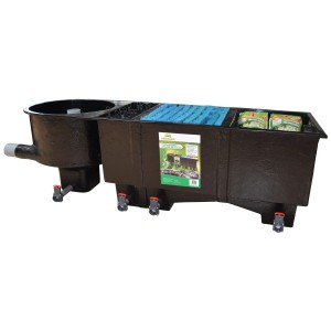 Heissner Durchlauffilter Apollo XXL Pro für Teiche bis 120.000 l, mit Filtermedien und Absetzkammer.